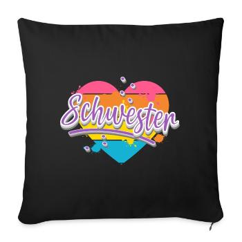 sister - Sofa pillowcase 17,3'' x 17,3'' (45 x 45 cm) - black - Front