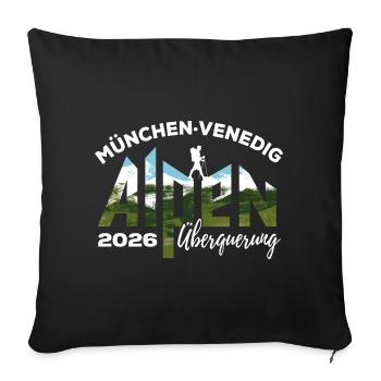Crossing the Alps 2026 Munich Venice Hiking - Sofa pillowcase 17,3'' x 17,3'' (45 x 45 cm) - black - Front