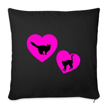 feline - Sofa pillowcase 17,3'' x 17,3'' (45 x 45 cm) - black - Front