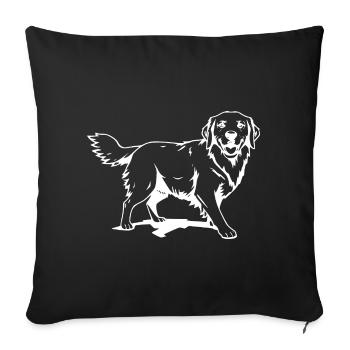Golden Retriever Dog T-shirt Dog Shirt Gift - Sofa pillowcase 17,3'' x 17,3'' (45 x 45 cm) - black - Front