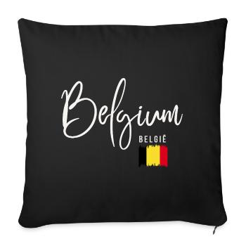 Belgian roots, I love Belgium - Sofa pillowcase 17,3'' x 17,3'' (45 x 45 cm) - black - Front