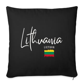 Lithuanian roots, flag of Lithuania - Sofa pillowcase 17,3'' x 17,3'' (45 x 45 cm) - black - Front