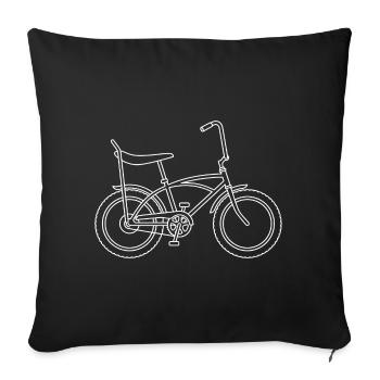 Wheel Line Minimalist Bike Drawing Bonanza - Housse de coussin décorative 45 x 45 cm - noir - Devant