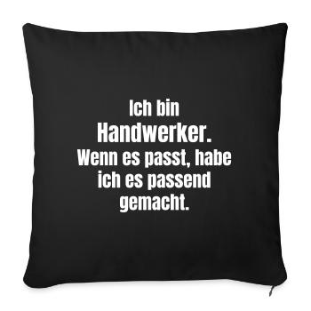 Je suis un artisan – Fait sur mesure - Housse de coussin décorative 45 x 45 cm - noir - Devant