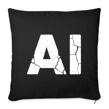 AI Artificial Intelligence Text Grunge Vektor - Sofakissenbezug 45 x 45 cm - Schwarz - Vorne