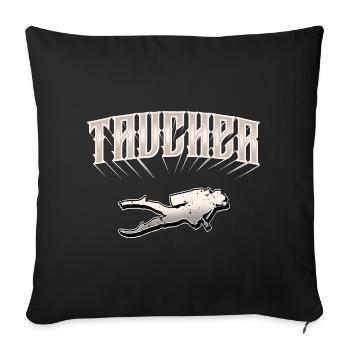 Taucher Tauchen - Sofakissenbezug 45 x 45 cm - Schwarz - Vorne
