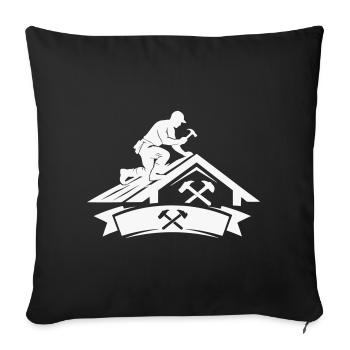 Motif de Maître Couvreur - Housse de coussin décorative 45 x 45 cm - noir - Devant
