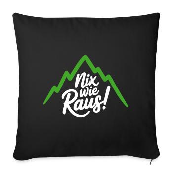 Sortons d’ici – la liberté dans les montagnes - Housse de coussin décorative 45 x 45 cm - noir - Devant