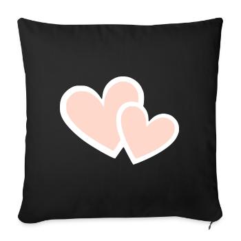 Valentines Pink Heart, Valentine's Day - Sofa pillowcase 17,3'' x 17,3'' (45 x 45 cm) - black - Front