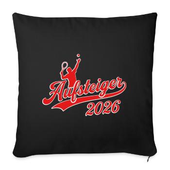 Tennis Promou, équipe Championne de Tennis 2026 - Housse de coussin décorative 45 x 45 cm - noir - Devant