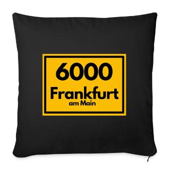 ALTE POSTLEITZAHL PLZ RETRO 6000 FRANKFURT AM MAIN - Sofakissenbezug 45 x 45 cm - Schwarz - Vorne