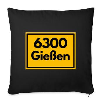 OLD POSTCODE ZIP CODE RETRO 6300 GIESSEN - Sofa pillowcase 17,3'' x 17,3'' (45 x 45 cm) - black - Front