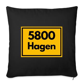 ANCIEN CODE POSTAL RETRO 5800 HAGEN STOLZ - Housse de coussin décorative 45 x 45 cm - noir - Devant