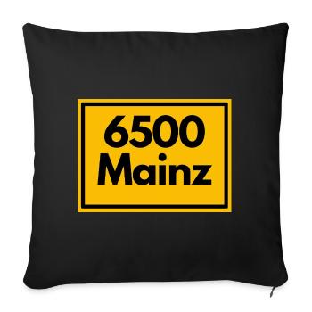 ANCIEN CODE POSTAL RETRO 6500 MAINZ MEEENZ - Housse de coussin décorative 45 x 45 cm - noir - Devant