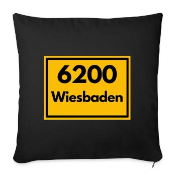 ANCIEN CODE POSTAL RETRO 6200 WIESBADEN - Housse de coussin décorative 45 x 45 cm - noir - Devant