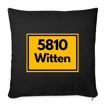 OLD POSTCODE POSTCODE RETRO 5810 WITTEN RUHRGEBIET - Sofa pillowcase 17,3'' x 17,3'' (45 x 45 cm) - black - Front