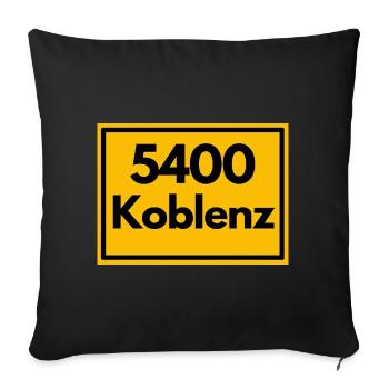 ANCIEN CODE POSTAL RÉTRO 5400 KOBLENZ ALLEMAND - Housse de coussin décorative 45 x 45 cm - noir - Devant
