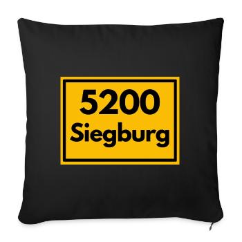 OLD POSTCODE POSTCODE RETRO SIEGBURG - RHEIN SIEG - Sofa pillowcase 17,3'' x 17,3'' (45 x 45 cm) - black - Front