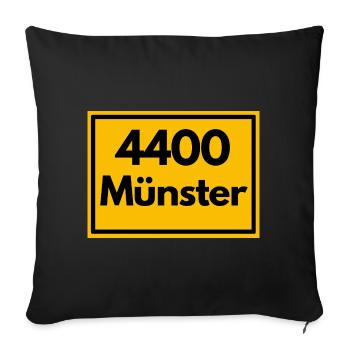 ANCIEN CODE POSTAL RETRO 4400 MÜNSTER BIKESTADT - Housse de coussin décorative 45 x 45 cm - noir - Devant