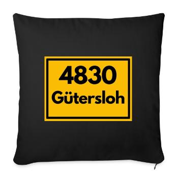ALTE POSTLEITZAHL PLZ RETRO 4830 GÜTERSLOH  - Sofakissenbezug 45 x 45 cm - Schwarz - Vorne