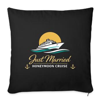 Honeymoon Just Married Gift Couples - Sofa pillowcase 17,3'' x 17,3'' (45 x 45 cm) - black - Front