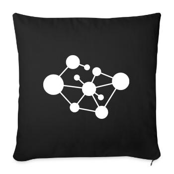 Molecule Network Connection - Sofa pillowcase 17,3'' x 17,3'' (45 x 45 cm) - black - Front