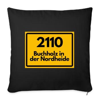 ANCIEN CODE POSTAL RÉTRO 2110 BUCHHOLZ NORDH. - Housse de coussin décorative 45 x 45 cm - noir - Devant