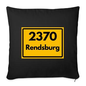OLD POSTCODE POSTCODE RETRO 2370 RENDSBURG – FJORD - Sofa pillowcase 17,3'' x 17,3'' (45 x 45 cm) - black - Front