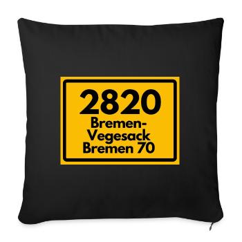 OLD POSTCODE ZIP CODE RETRO 2820 BREMEN VEGESACK! - Sofa pillowcase 17,3'' x 17,3'' (45 x 45 cm) - black - Front