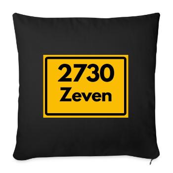 ANCIEN CODE POSTAL RÉTRO 2730 ZEVEN – GEESTHELD - Housse de coussin décorative 45 x 45 cm - noir - Devant