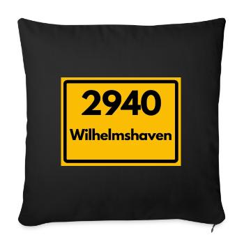 OLD POSTCODE POSTCODE RETRO 2940 WILHELMSHAVEN - Sofa pillowcase 17,3'' x 17,3'' (45 x 45 cm) - black - Front