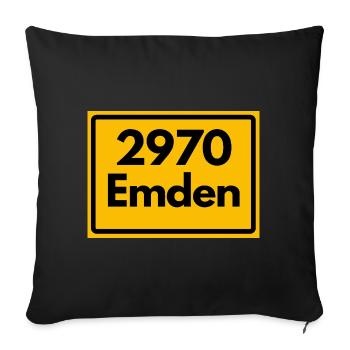 OLD POSTCODE ZIP CODE RETRO ⚓ 2970 Emden Moin moin - Sofa pillowcase 17,3'' x 17,3'' (45 x 45 cm) - black - Front