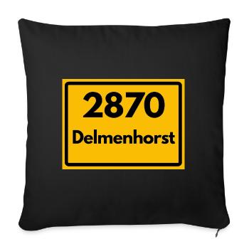 OLD POSTCODE POSTCODE RETRO 2870 DELMENHORST - Sofa pillowcase 17,3'' x 17,3'' (45 x 45 cm) - black - Front