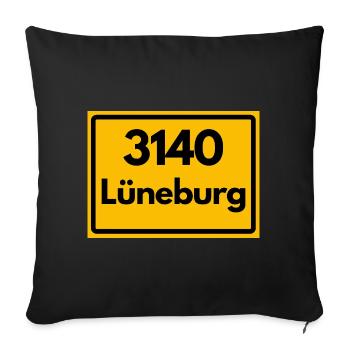 ANCIEN CODE POSTAL RETRO 3140 LÜNEBURG – SALZ - Housse de coussin décorative 45 x 45 cm - noir - Devant