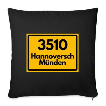 OLD POSTCODE ZIP CODE 3510 HANNOVERSCH MÜNDEN HANN - Sofa pillowcase 17,3'' x 17,3'' (45 x 45 cm) - black - Front