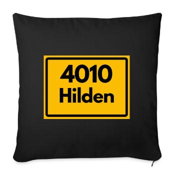 OLD POSTCODE POSTCODE RETRO 4010 HILDEN – FACHWERK - Sofa pillowcase 17,3'' x 17,3'' (45 x 45 cm) - black - Front