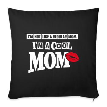 Cool Mom Shirt – Funny Kiss Mothers Day Gift - Sofa pillowcase 17,3'' x 17,3'' (45 x 45 cm) - black - Front
