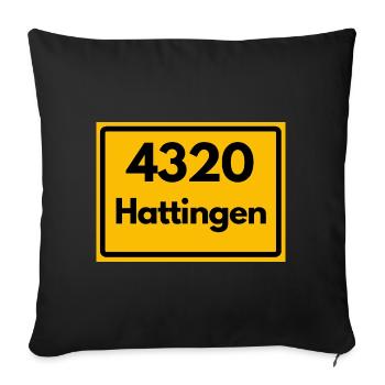 ALTE POSTLEITZAHL PLZ RETRO 4320 HATTINGEN – NRW - Sofakissenbezug 45 x 45 cm - Schwarz - Vorne