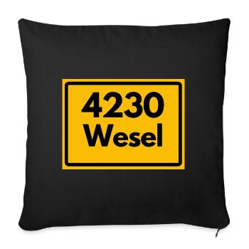 ALTE POSTLEITZAHL PLZ RETRO 4230 WESEL NRW - Sofakissenbezug 45 x 45 cm - Schwarz - Vorne