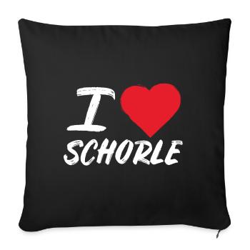 I Love Schorle – Pfälzer Weinschorle & Heimatliebe - Sofakissenbezug 45 x 45 cm - Schwarz - Vorne
