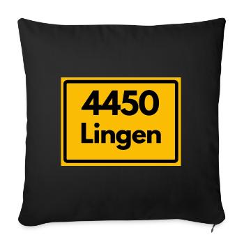 ANCIEN CODE POSTAL RETRO 4450 LINGEN - Housse de coussin décorative 45 x 45 cm - noir - Devant