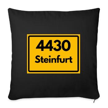 OLD POSTCODE POSTCODE RETRO 4430 STEINFURT – NRW - Sofa pillowcase 17,3'' x 17,3'' (45 x 45 cm) - black - Front