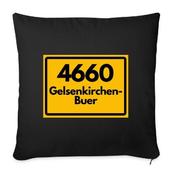 ALTE POSTLEITZAHL PLZ RETRO 4660 GELSENKIRCHEN BUR - Sofakissenbezug 45 x 45 cm - Schwarz - Vorne