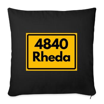 ALTE POSTLEITZAHL PLZ RETRO 4840 RHEDA  - Sofakissenbezug 45 x 45 cm - Schwarz - Vorne