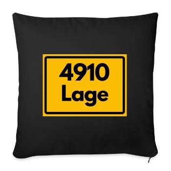 ALTE POSTLEITZAHL PLZ RETRO 4910 LAGE - Sofakissenbezug 45 x 45 cm - Schwarz - Vorne