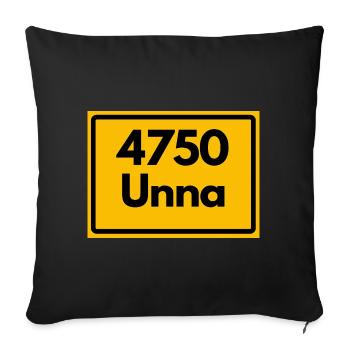 OLD POSTCODE POSTCODE RETRO 4750 UNNA - Sofa pillowcase 17,3'' x 17,3'' (45 x 45 cm) - black - Front