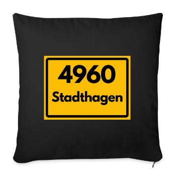 ALTE POSTLEITZAHL PLZ RETRO 4960 STADTHAGEN - Sofakissenbezug 45 x 45 cm - Schwarz - Vorne