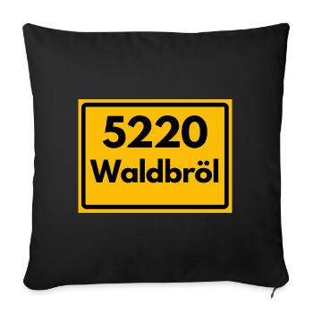 ALTE POSTLEITZAHL PLZ RETRO  5220 WALDBRÖL - Sofakissenbezug 45 x 45 cm - Schwarz - Vorne