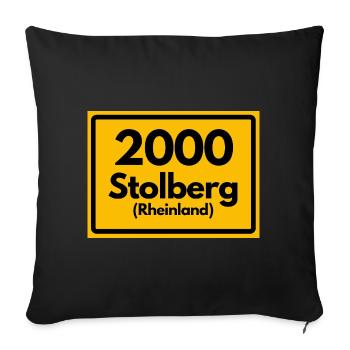 ALTE POSTLEITZAHL PLZ RETRO  2000 STOLBERG  - Sofakissenbezug 45 x 45 cm - Schwarz - Vorne