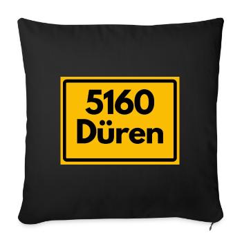ALTE POSTLEITZAHL PLZ RETRO 5160 DÜREN - Sofakissenbezug 45 x 45 cm - Schwarz - Vorne